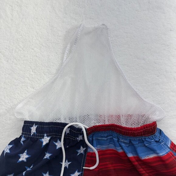Sunsations American Flag Graphic Swim Trunks Mens 10" M July 4 Patriotic Beach - Picture 6 of 11